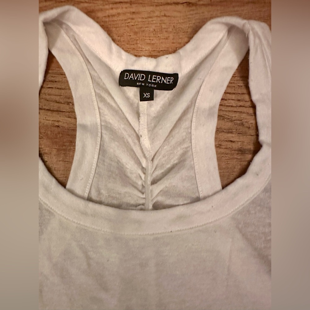 David Lerner White Racerback Tank Top XS - Picture 2 of 6